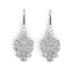 14K Gold Semi Mount Earrings Setting Pear PE 6X4mm PE 5X4mm OV 5X4mm Diamond Accent DHJ