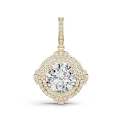 Platinum Semi Mount Pendant Setting Round Ro 6x6mm Diamond Accent Syz Jewelry