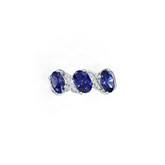 Sterling Silver Semi Mount Ring Setting Oval OV 7x5mm 3-Stone Trilogy Ring Syzjewelry