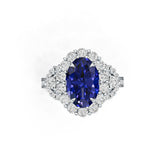 18K White Gold Semi Mount Ring Setting Oval Ov 12x8mm Syzjewelry