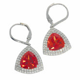 14K Gold Semi Mount Earrings Setting TRI 10X10mm Diamond Accent Syzjewelry