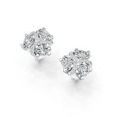 Platinum Semi Mount Earrings Setting Oval OV 6X4mm Diamond Accent DHJ