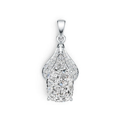 Sterling Silver Semi Mount Pendant Setting Cushion CU 11X9mm DHJ