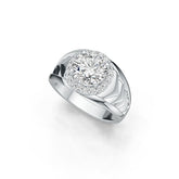 Platinum Semi Mount Ring Setting Round RD 8X8mm Halo Diamond Accent DHJ