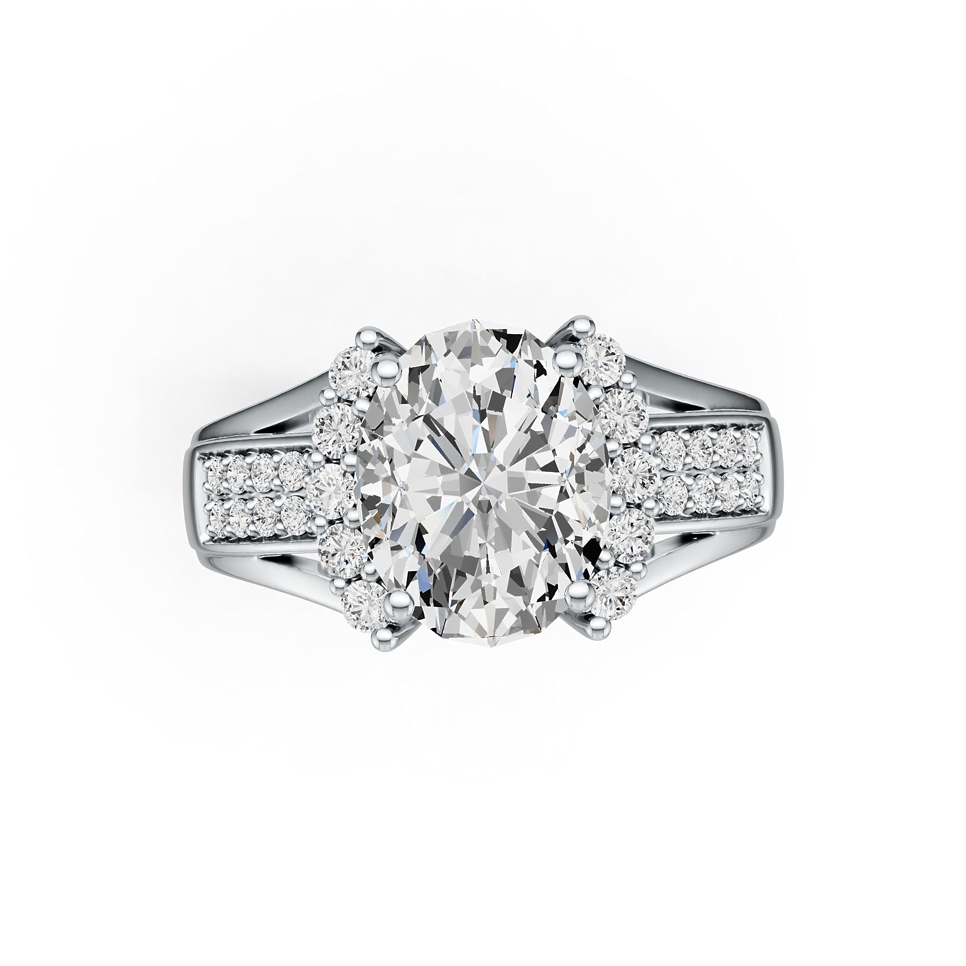 Sterling Silver Semi Mount Ring Setting Oval OV 10X8mm DHJ