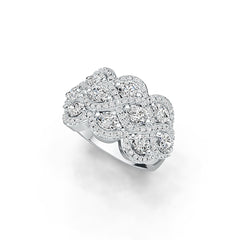 10K Gold Semi Mount Ring Setting Oval OV 4X3mm with White Topaz Twist Ring Moissanite Accent DHJ