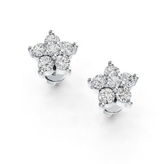 Platinum Earrings with or Moissanite Star Theme Diamond Accent DHJ