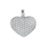 14K Gold Pendant Heart Theme with White Topaz or Moissanite Diamond Accent DHJ