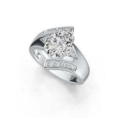 10K Gold Semi Mount Ring Setting Oval OV 10x8mm Bypass Moissanite Accent Syzjewelry
