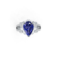 Sterling Silver Semi Mount Ring Setting Pear PE 12x8mm Syzjewelry