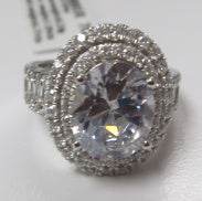 Platinum Semi Mount Ring Setting Oval OV 11X9mm Diamond Accent DHJ