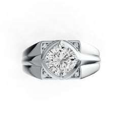 Men's Sterling Silver Semi Mount Ring Setting Cushion CU 8X8mm Bezel DHJ