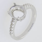 10K Gold Semi Mount Ring Setting Oval OV 10x8mm Accent White To Moissanite Accent Syzjewelry