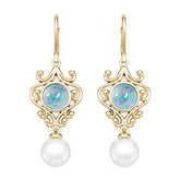 18K Gold Semi Mount Earrings Setting Round Ro 85x8mm Syz Jewelry
