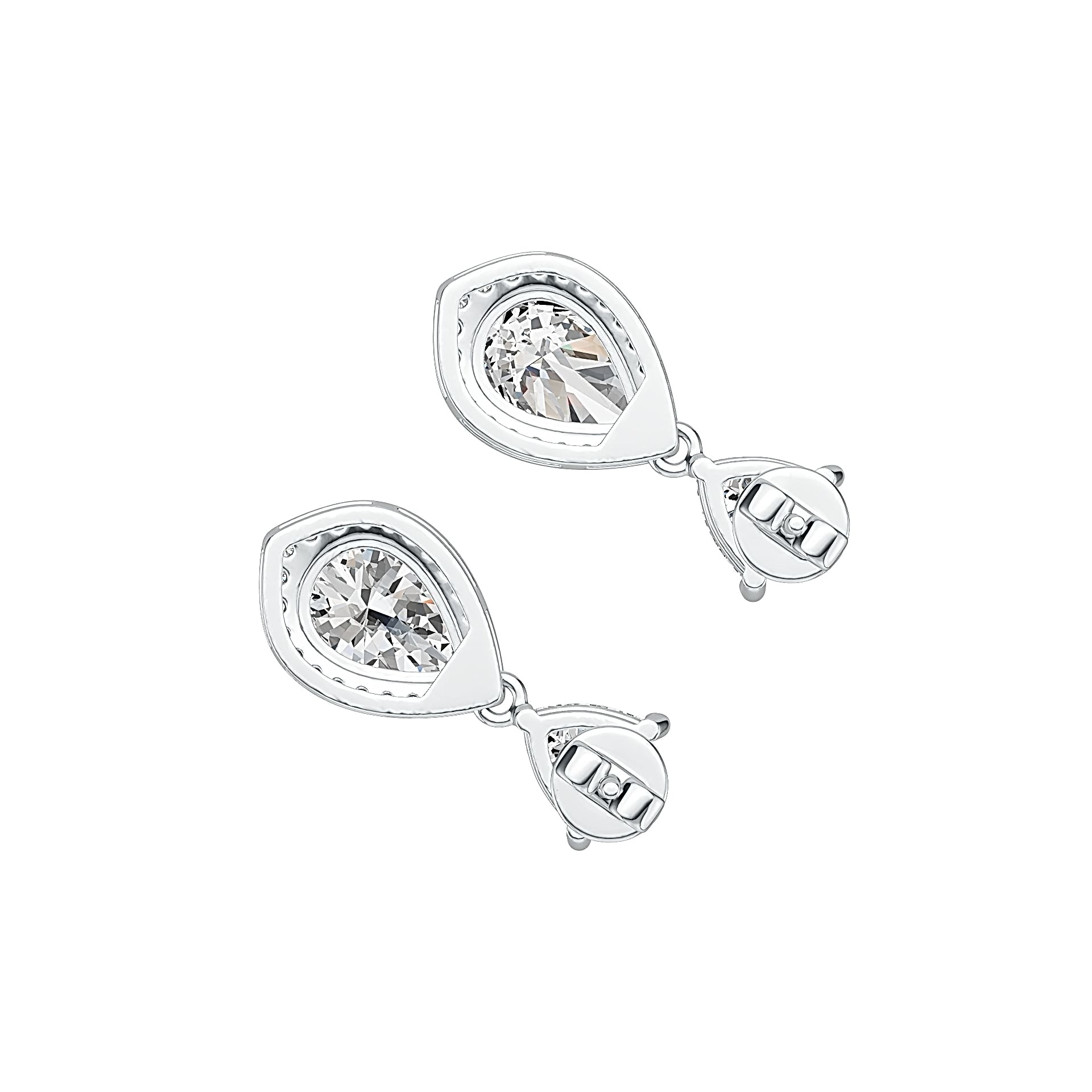 Sterling Silver Semi Mount Earrings Setting Pear PE 10X7mm TRI 6Xmm Syzjewelry