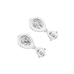 Sterling Silver Semi Mount Earrings Setting Pear PE 10X7mm TRI 6Xmm Syzjewelry