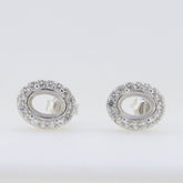 10K Gold Semi Mount Earrings Setting Oval OV 7X5mm Moissanite Accent DHJ