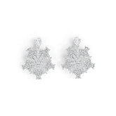 Sterling Silver Earrings Snowflake Theme with White Topaz or Moissanite DHJ