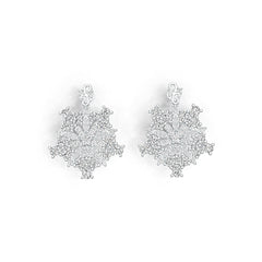 Sterling Silver Earrings Snowflake Theme with White Topaz or Moissanite DHJ