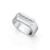 18K Gold Semi Mount Ring Setting Princess SQ 3x3mm Men's Ring DHJ