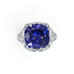 Sterling Silver Semi Mount Ring Setting Cushion CU 14x14mm Art Deco Syzjewelry