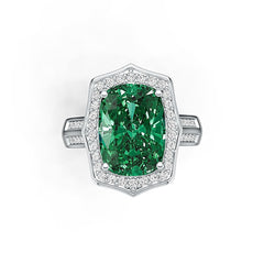 Sterling Silver Semi Mount Ring Setting Cushion CU 14X10mm Halo DHJ