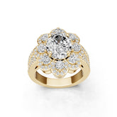 10K Gold Semi Mount Ring Setting Oval Ov 10x8mm Moissanite Accent Syz Jewelry