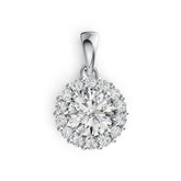 Sterling Silver Semi Mount Pendant Setting Round RD 7x7mm Halo DHJ