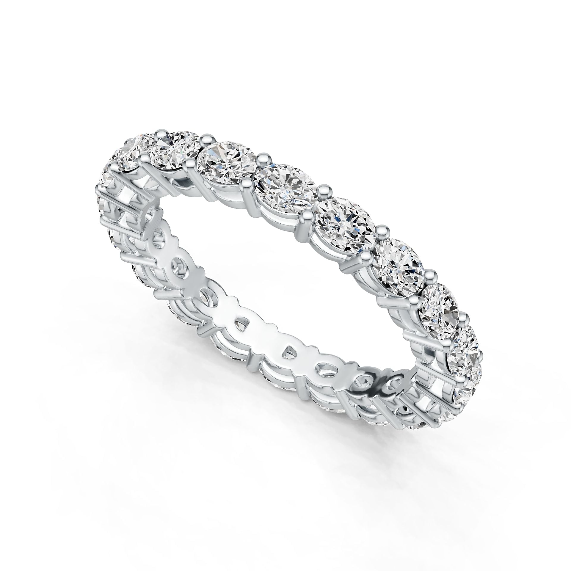 14K Gold Semi Mount Ring Setting Oval OV 4X3mm Eternity Band Ring DHJ