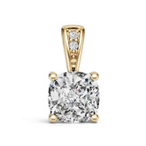 Platinum Semi Mount Pendant Setting Cushion Cu 5x6mm Diamond Accent Syz Jewelry