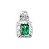 18K Gold Semi Mount Pendant Setting Emerald OCT 10X8mm DHJ