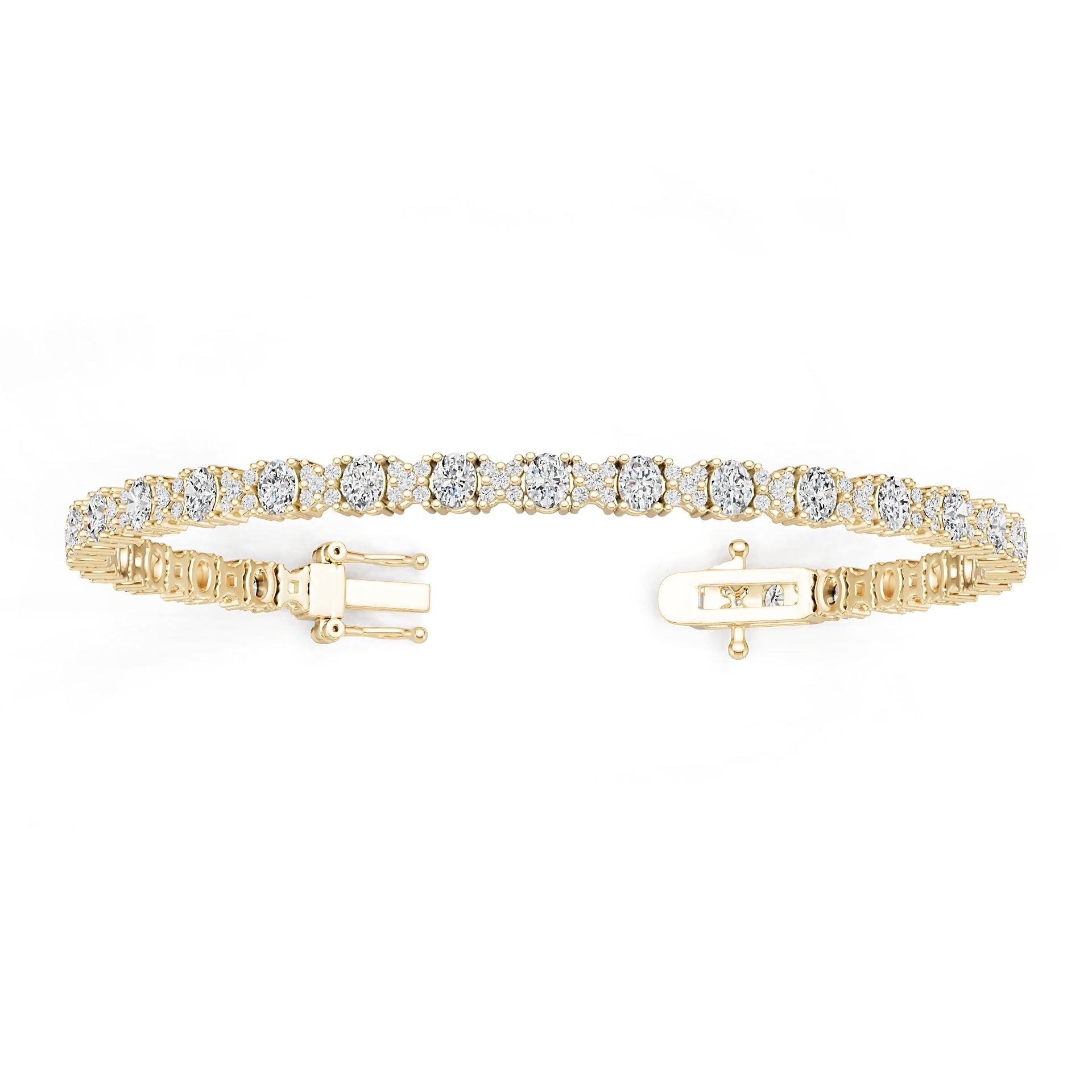 14K Gold Semi Mount Bracelet Setting Round Ro 4x3mm Diamond Accent Syz Jewelry