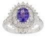 14K Gold Semi Mount Ring Setting Oval OV 8X6mm Diamond Accent DHJ
