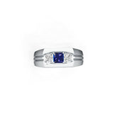 남성용 스털링 실버 세미 마운트 반지 세팅 프린세스 SQ 4.5X4.5mm 3스톤 밴드 반지 채널 베젤