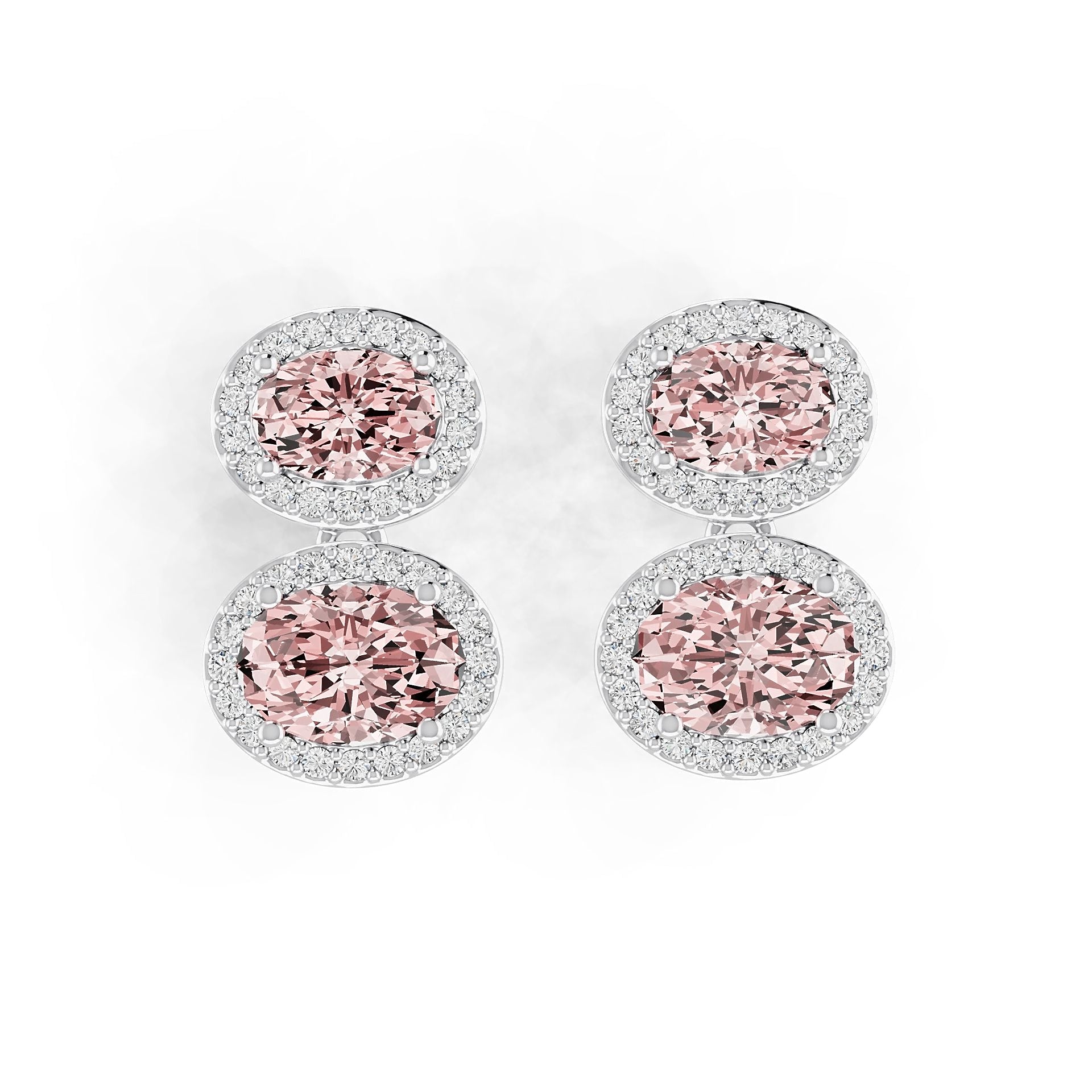 10K Gold Semi Mount Earrings Setting Oval Ov 9x6mm Moissanite Accent Syz Jewelry