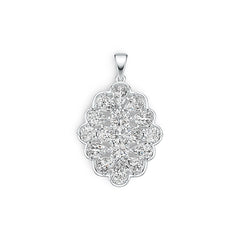 Platinum Semi Mount Pendant Setting Pear PE 7X5mm RD 6Xmm RD 5X5mm DHJ