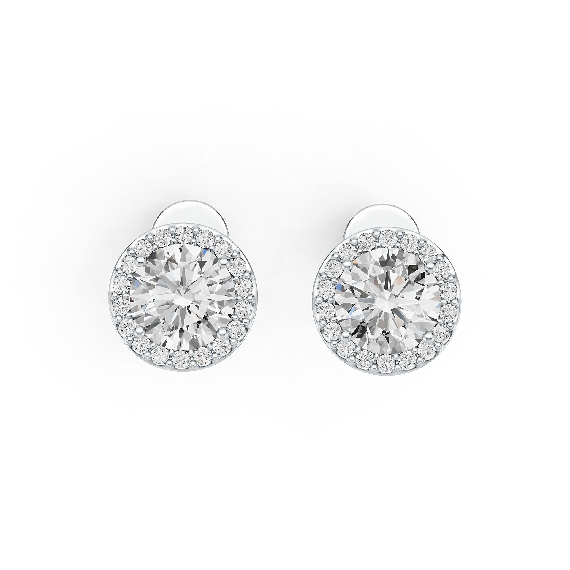 Sterling Silver Semi Mount Earrings Setting Round RD 7x7mm DHJ