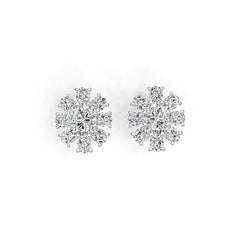 Sterling Silver Semi Mount Earrings Setting Oval OV 7X5mm with White Topaz DHJ