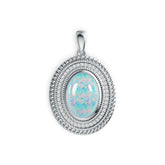 Sterling Silver Semi Mount Pendant Setting Oval OV 14X10mm Cabochon DHJ