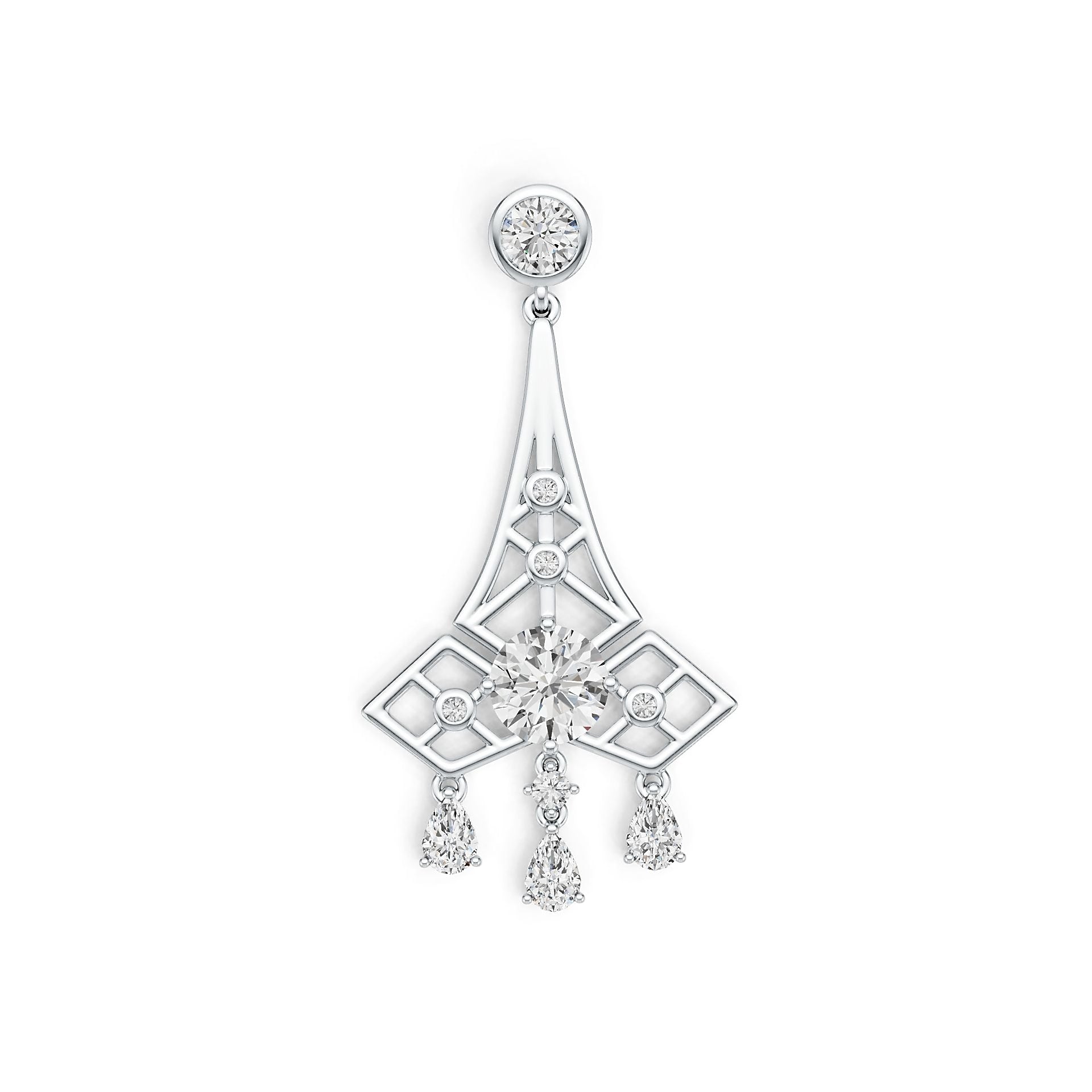 Sterling Silver Semi Mount Pendant Setting Round RD 9x9mm DHJ