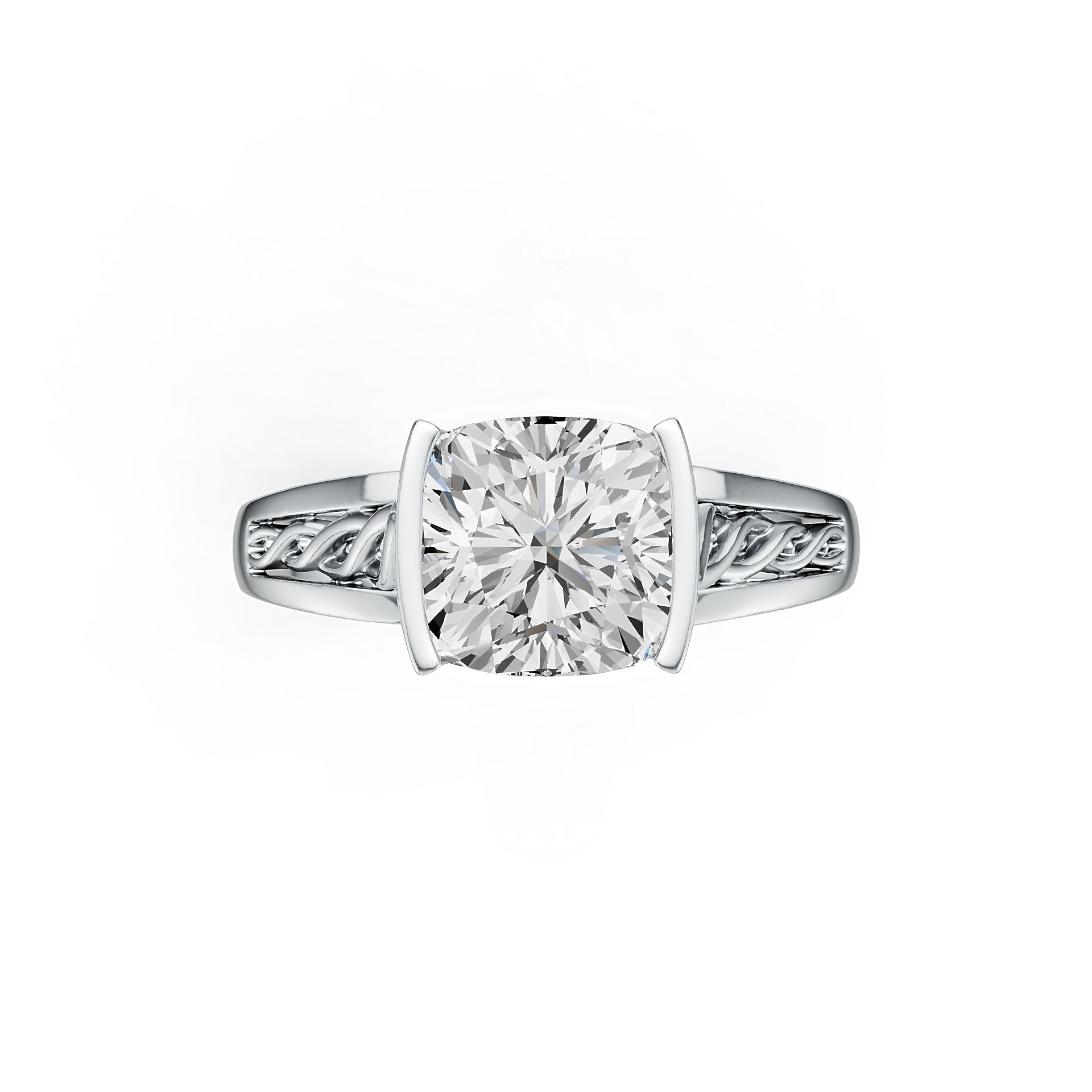 Sterling Silver Semi Mount Ring Setting Cushion CU 8X8mm Syzjewelry