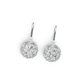 Platinum Semi Mount Earrings Setting Round RD 8X8mm MQ 6X3mm DHJ