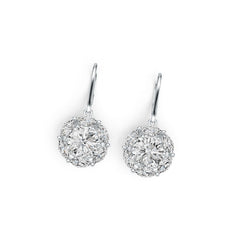 Platinum Semi Mount Earrings Setting Round RD 8X8mm MQ 6X3mm DHJ