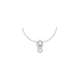 18K Gold Semi Mount Pendant Setting Round RD 1.0mm Diamond Accent DHJ