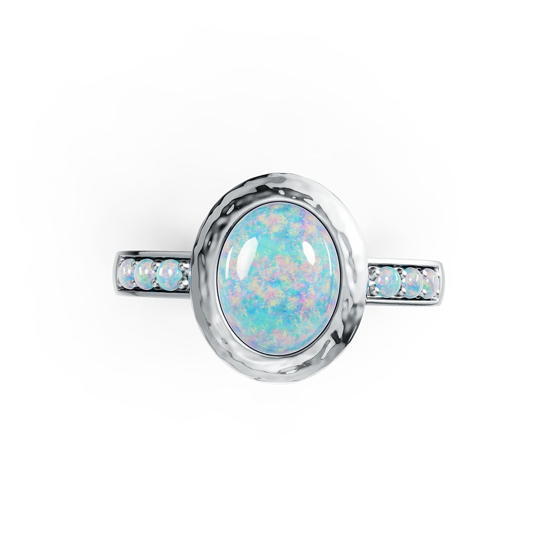 Sterling Silver Semi Mount Ring Setting Oval OV 10X8mm RD 2X2mm Cabochon DHJ