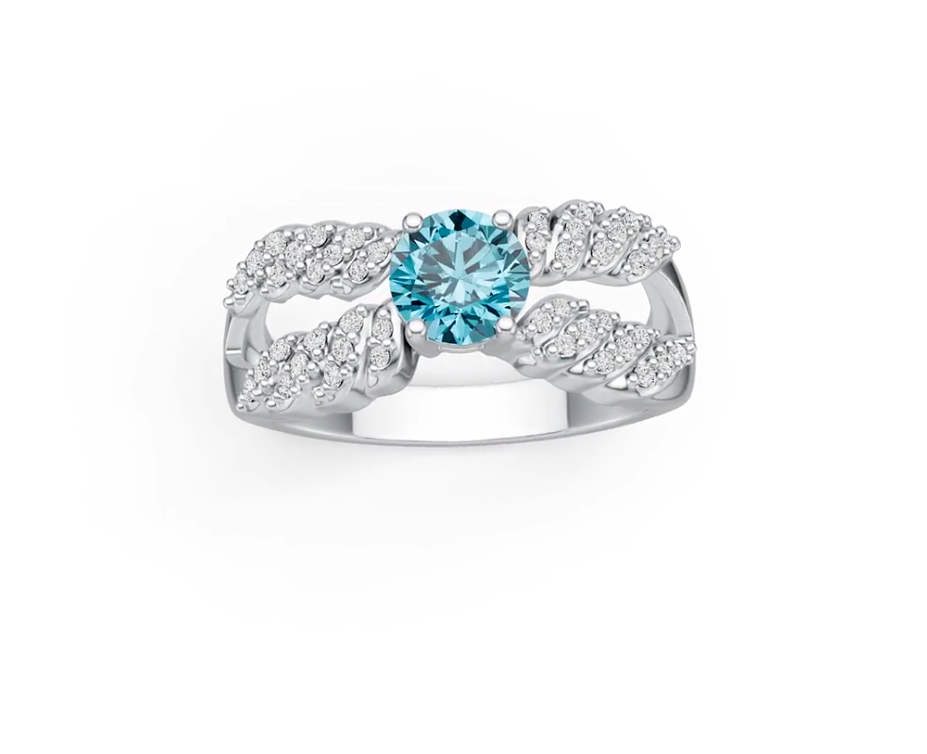 Sterling Silver Semi Mount Ring Setting Round RD 6x6mm White Topaz DHJ