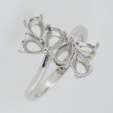 14K Gold Semi Mount Ring Setting Pear PE 6x4mm Syzjewelry