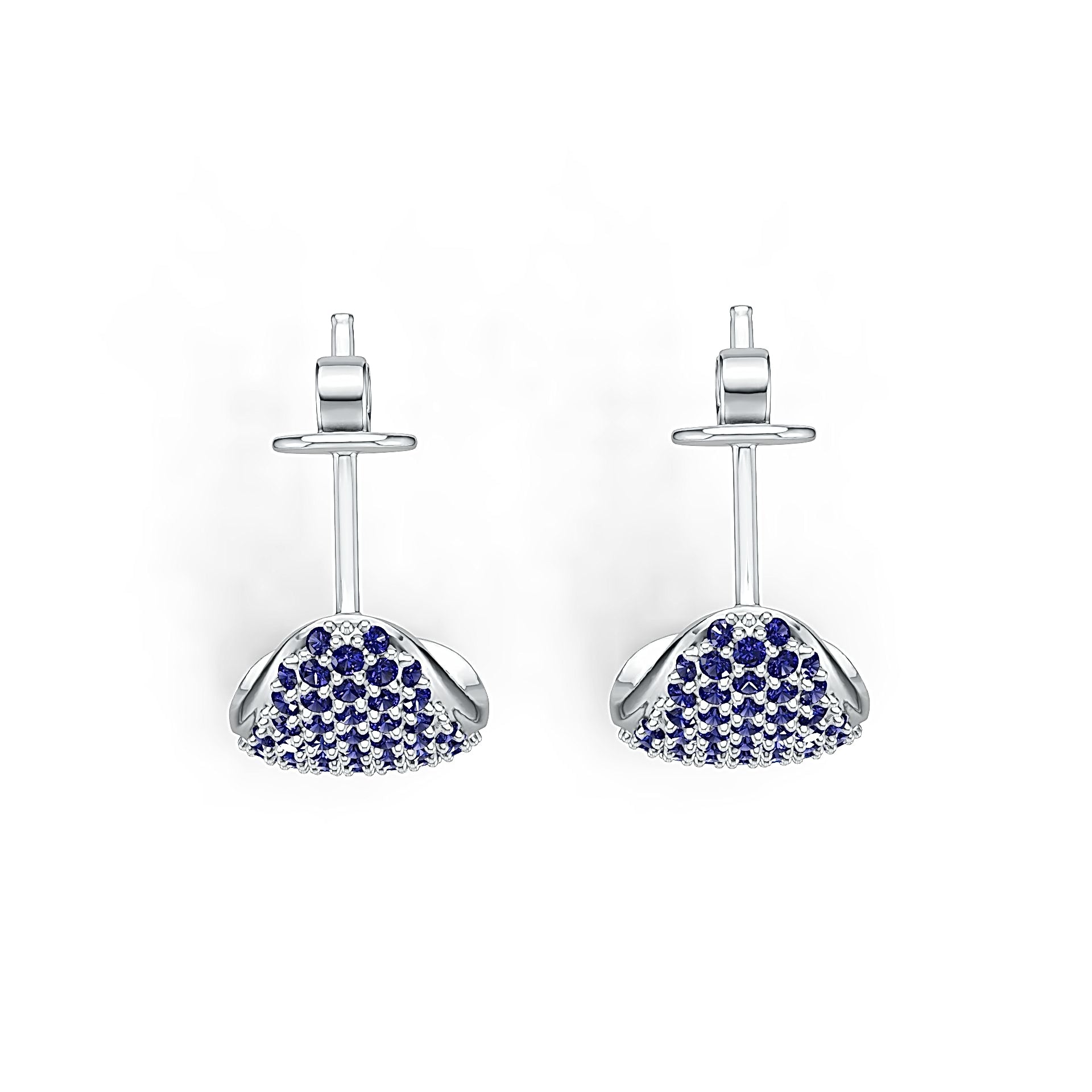18K Gold Pave Earrings with or Moissanite Diamond Accent DHJ
