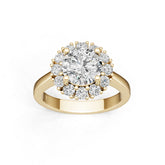 14K Gold Semi Mount Ring Setting Round Ro 6x6mm Diamond Accent Syz Jewelry