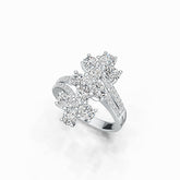 10K Gold Semi Mount Ring Setting Oval OV 5X4mm with Moissanite Accent DHJ